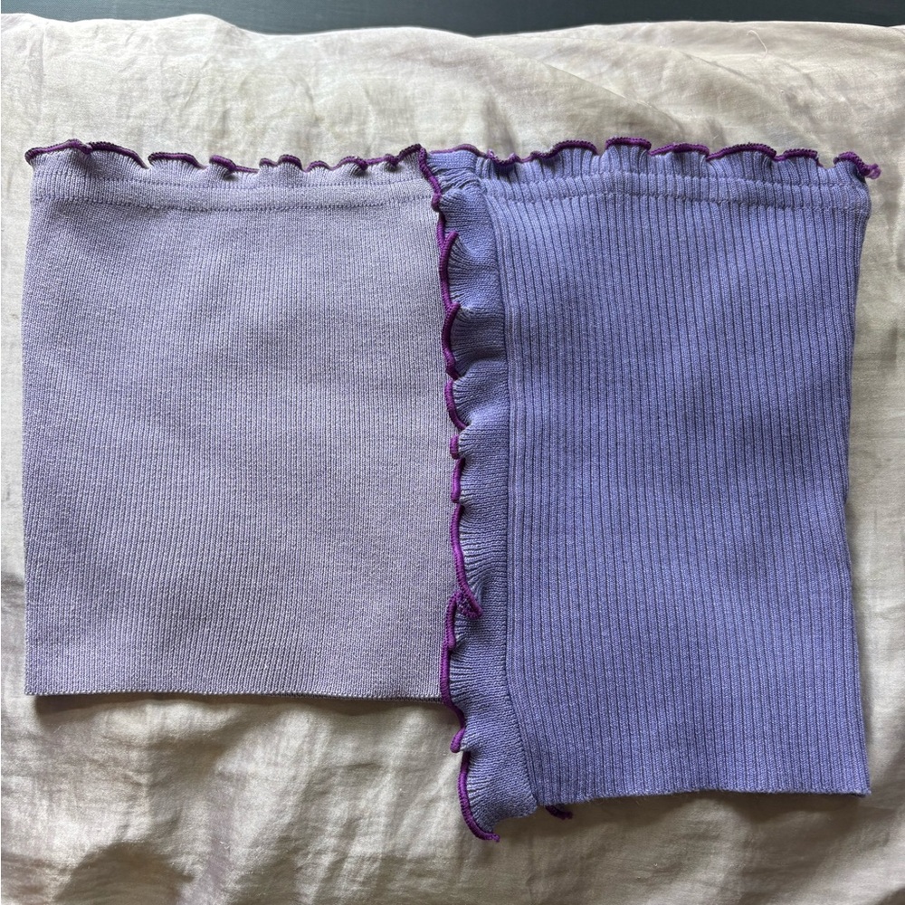 Uneven purple cropped tube top